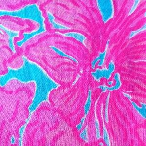 Lilly Pulitzer Pink and Blue Rayon Fabric Infinity Flirty Scarf Loop